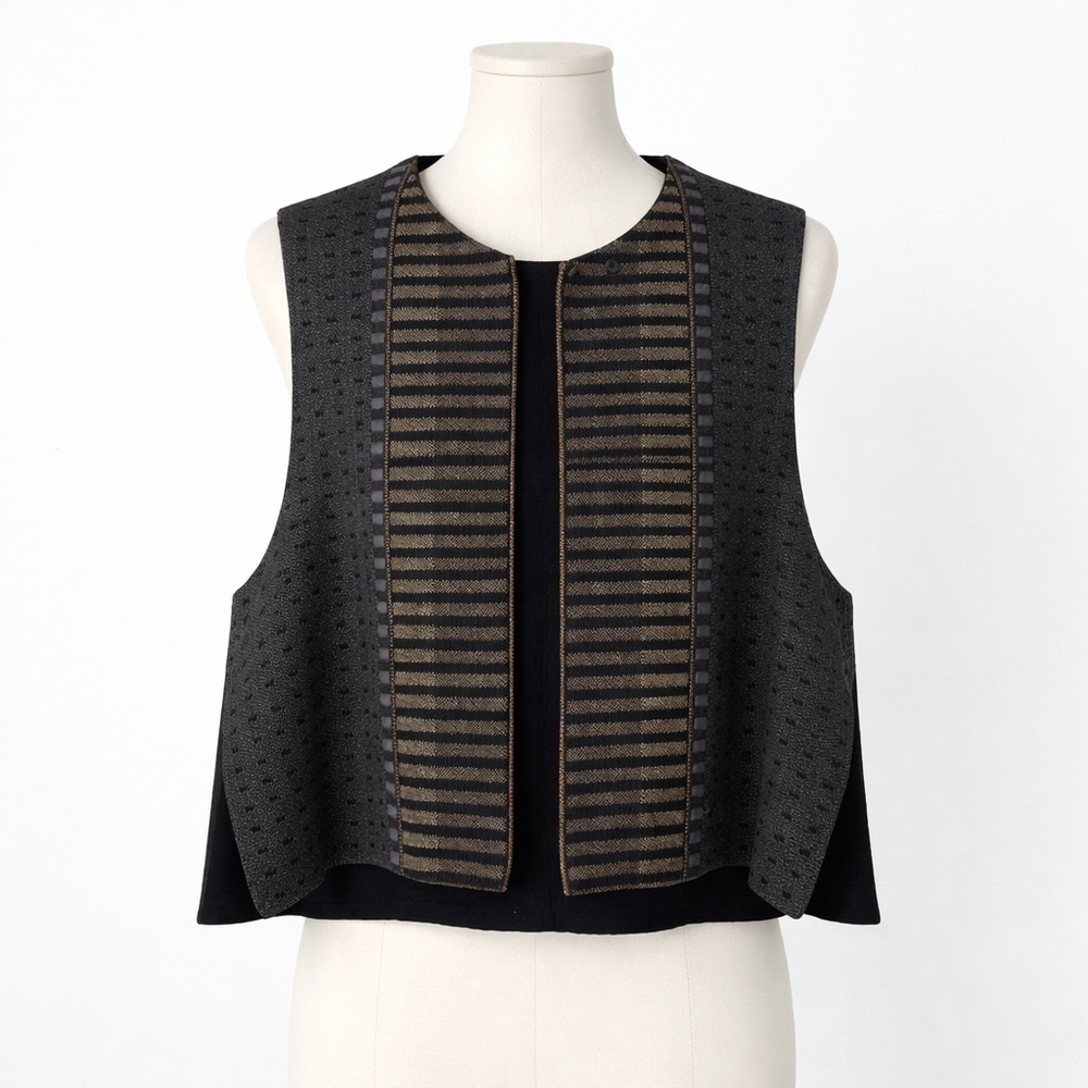 Vintage Handwoven Designs By Juanita Girardin Womens Vest Art to Wear designer